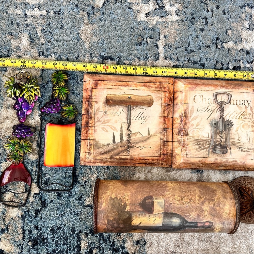 6 piece Wine Themed Wall Art and Decor Set